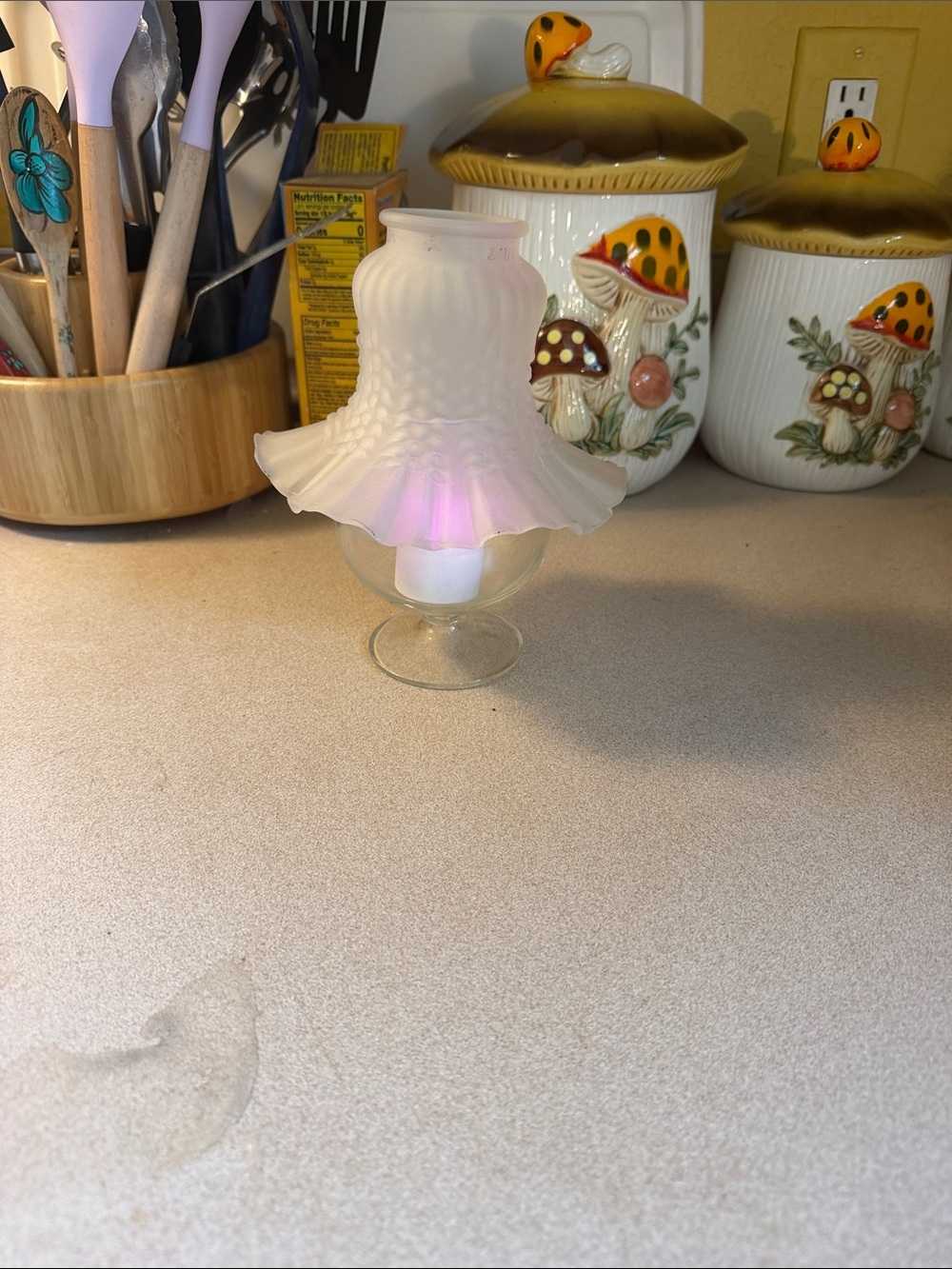Glass Married Fairy Lamp Shade Made with Small Brandy Glass